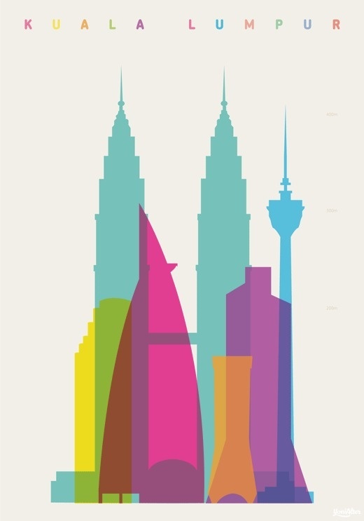 Shapes of Cities : Yoni Alter #overprinting #yoni #cities #alter #illustration #skyline
