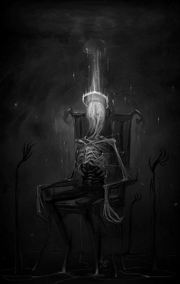 aircis:~ #crown #skeleton #horror #illustration #throne #bones #scary