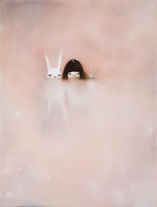 Hanna Kim #paste #fog #girl #illustration #rabbit