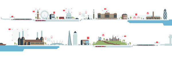 London Hub city illustrations, england #infographics #city #design #london #illustrations #england
