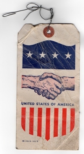 REDCROW Quality Goods & Supply Co. #red #flag #hand #logo #tag #usa #blue