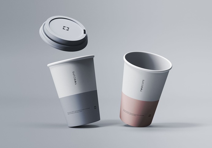 Two Coffee Cups Mockup 2