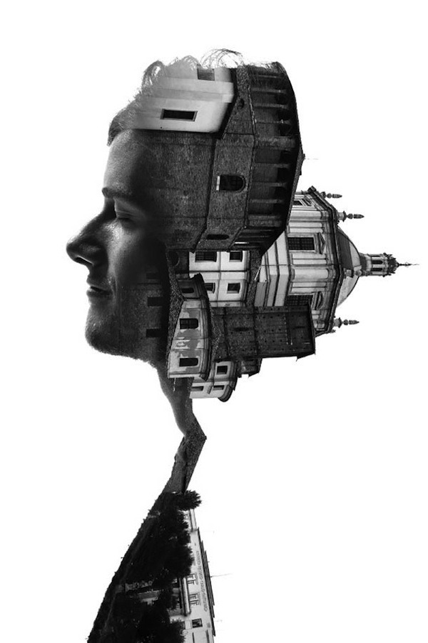 Dreamlike Double Exposure Shots That Blend People And Milan's Buildings - DesignTAXI.com