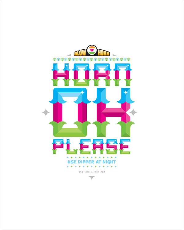 Goods Carrier Typographic Poster Design by Richard Vickers white version #flat #richard #vickers #colour #typography