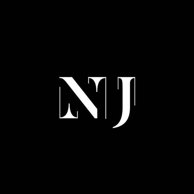 N j. NJ logo. Logo j. n. Красивое написание логотипа НТ. Light NJ logo.