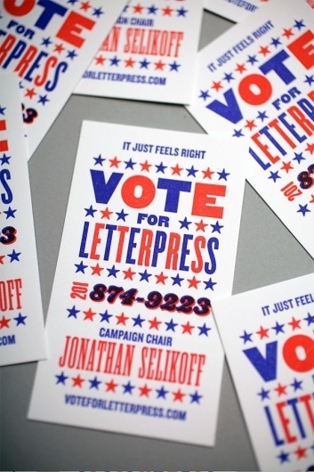 Vote For Letterpress Business Card - FPO: For Print Only #letterpress