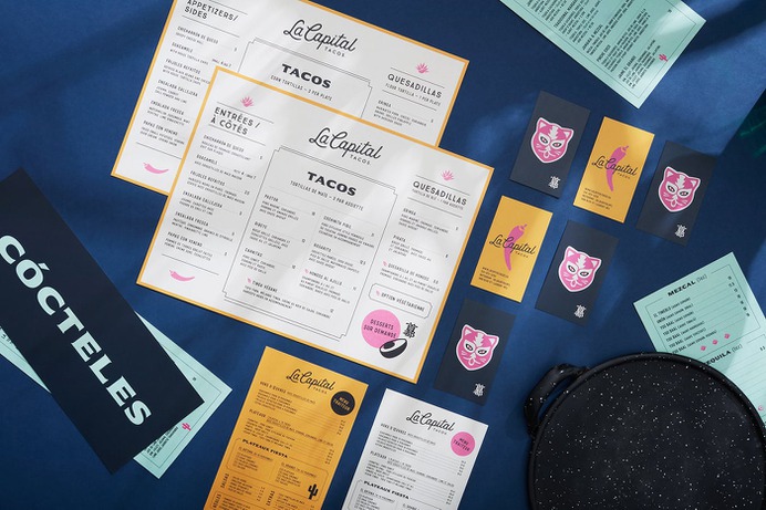 La Capital Tacos Branding - Mindsparkle Mag Beautiful branding for La Capital Tacos, by Le Billyclub in Montréal. #branding #design #identity #color #photography #graphic #design #gallery #blog #project #mindsparkle #mag #beautiful #portfolio #designer
