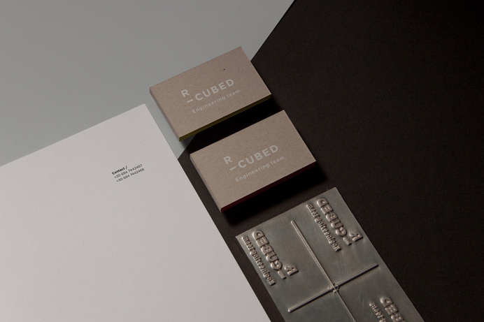 R-Cubed stationary close up #restoration #business #construction #branding #r-cubed #contemporary #hot #industrial #photography #minimal #studio #stationery #cards #foil #cube