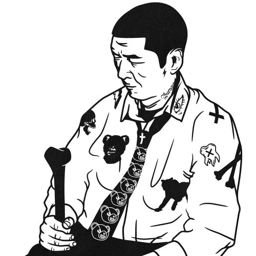 #black #black and white #street #art #streetart #streetfashion #graphic #man #illust #illustration #magazine #design #artwork #man #white #l