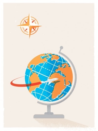 bhurst-globe-illustration.png (PNG Image, 567x754 pixels) #illustration #plane #globe