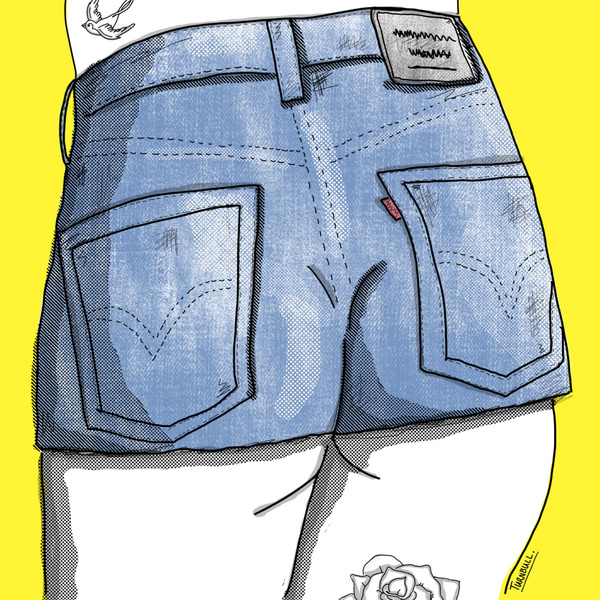 Willaimsburg summer #williamsburg #girl #shorts #tattoo #summer #nyc #butt #jeans