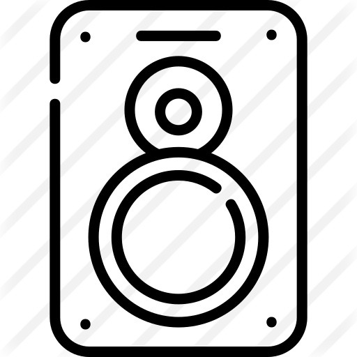 See more icon inspiration related to music and multimedia, subwoofer, woofer, loudspeaker, electronics, audio, speaker, sound, technology and music on Flaticon.