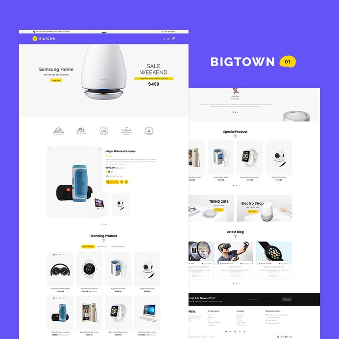 #Bigtown - #Shopify Multi-Purpose Responsive #Theme | #TemplateTrip