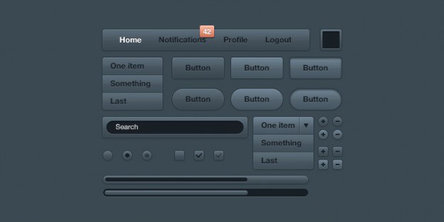 Aluminoi ui kit Free Psd. See more inspiration related to Button, Radio, Ui, Drop, User, Grey, Slider, Interface, Ui kit, User interface, Down, Horizontal, Kit and Drop down on Freepik.