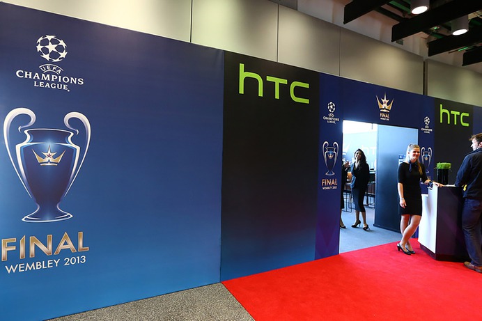 HTC is an international brand. Here is another close up of the branded wall display we created for them - at Wembley.