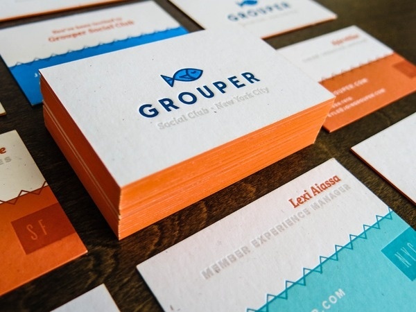 Grouper Business Cards #edge #miller #business #painted #kyle #letterpress #anthony #cards #grouper