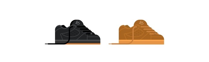 Skate Shoes of the 90s Print by Nathan Manire #flat #shoes #classics #collection #print #design #color #icons #skateboarding #retro #theme #nostalgia #illustration #90s #simple #series #streetwear #vintage #fashion #pixels