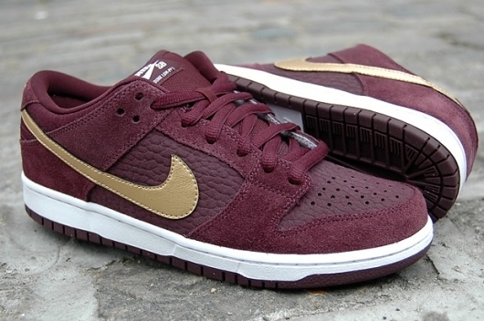 Nike SB Dunk Low Pro (Deep Burgundy/Metallic Gold) | The Daily Street #burgundy #nike #sneakers #gold #trainers