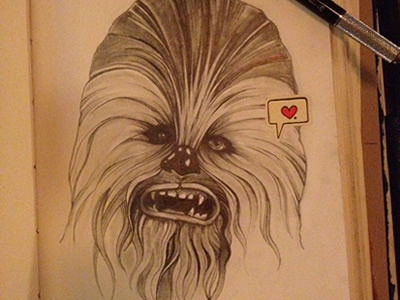 Chewy #sketchpad #illustration #chewy #wookiee #chewbacca