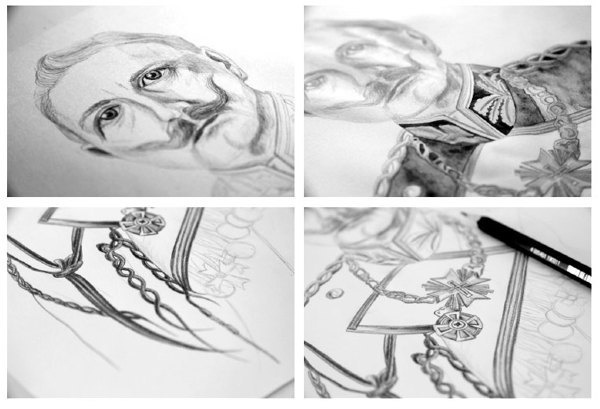 BEHIND THE UNKNOWN on Behance #wilhelm #imperator #ii #illustration #realistic #pencil #detail