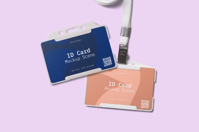ID Card Mockup Scene #identity #mockup #design #card #brand