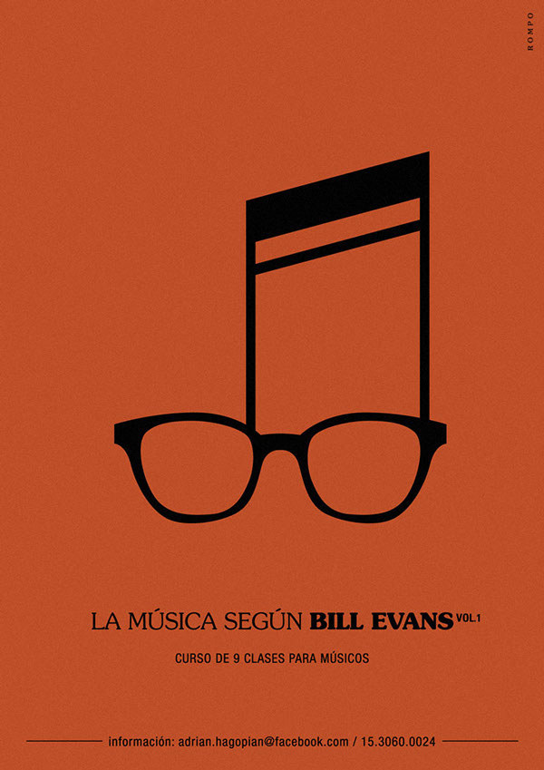 Music according to Bill Evans on Behance #glasses #piano #modern #jazz #bill #classic #evans #study #music
