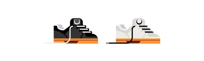 Skate Shoes of the 90s Print by Nathan Manire #flat #shoes #classics #collection #print #design #color #icons #skateboarding #retro #theme #nostalgia #illustration #90s #simple #series #streetwear #vintage #fashion #pixels