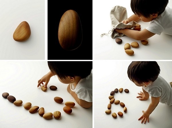 Wooden Pebbles - Taku Satoh #japan #stone #design #wood #toy