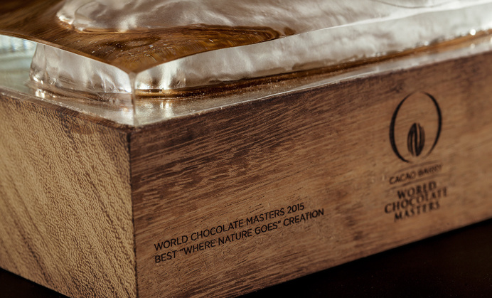 World chocolate masters trophy best win winner award design inspiration designblog gold golden silver crafted handcrafted wood wooden beaut