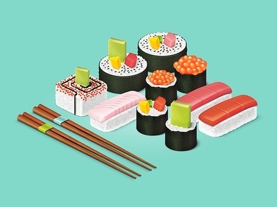 Illustration sushi #sushi #japan