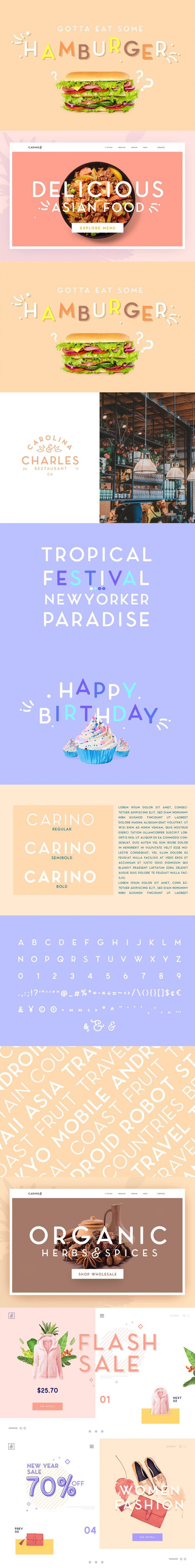 Carino – A Modern Elegant Sans Serif Family of 8 Fonts