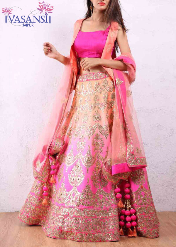 Vasansi Traditional Pink Art Silk Lehenga