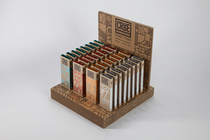 Crude chocolate packaging by Happy Centro #packaging #cardboard #foil #thicklines