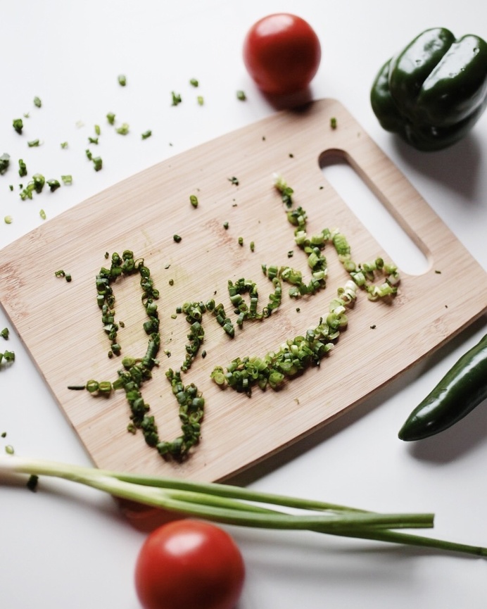 green onion lettering
