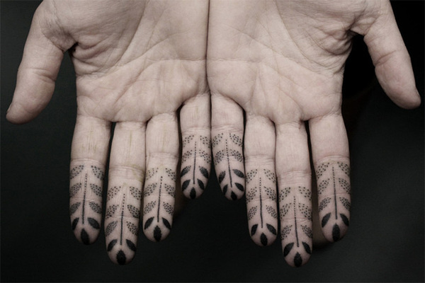 Stippling Tattoos by Kenji Alucky #prints #tips #fingers #human #henna #tattoo #photography #hands #finger #leaves