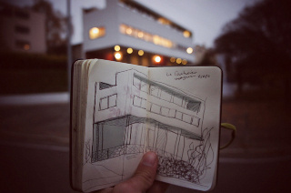 Mr. Mun #weissenhof #photography #architecture #moleskine #sketch
