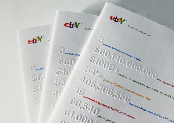 Office | Work | eBay Inc. / Evolving a corporate identity #blind #emboss
