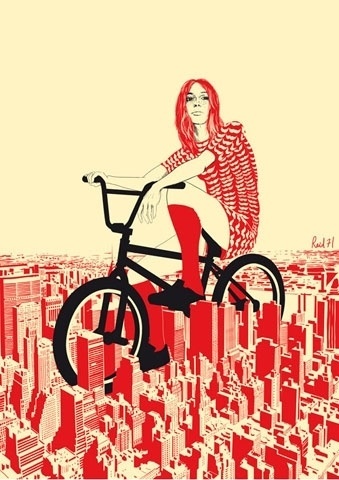 Raid71 #bmx #woman #city #retro #illustration #art #bike #fashion #nyc #cool