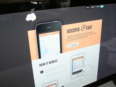 Dribbble - IOS ChatCheckin Website, homepage UI Design / iPhone App by Julien Renvoye #ios