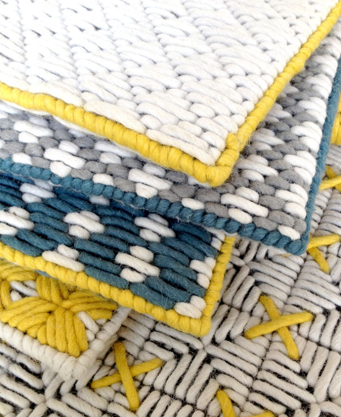 Beautiful Harmony of Colours and Textures at Charlotte Lancelot Poufs - #textile, #design, #fabrics, #patterns, textile,