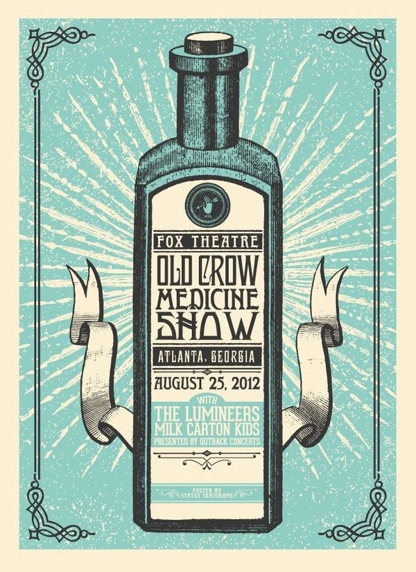 Old Crow Medicine Show Poster Designed by Justin Helton #old #gig #poster #crow #show #medinine