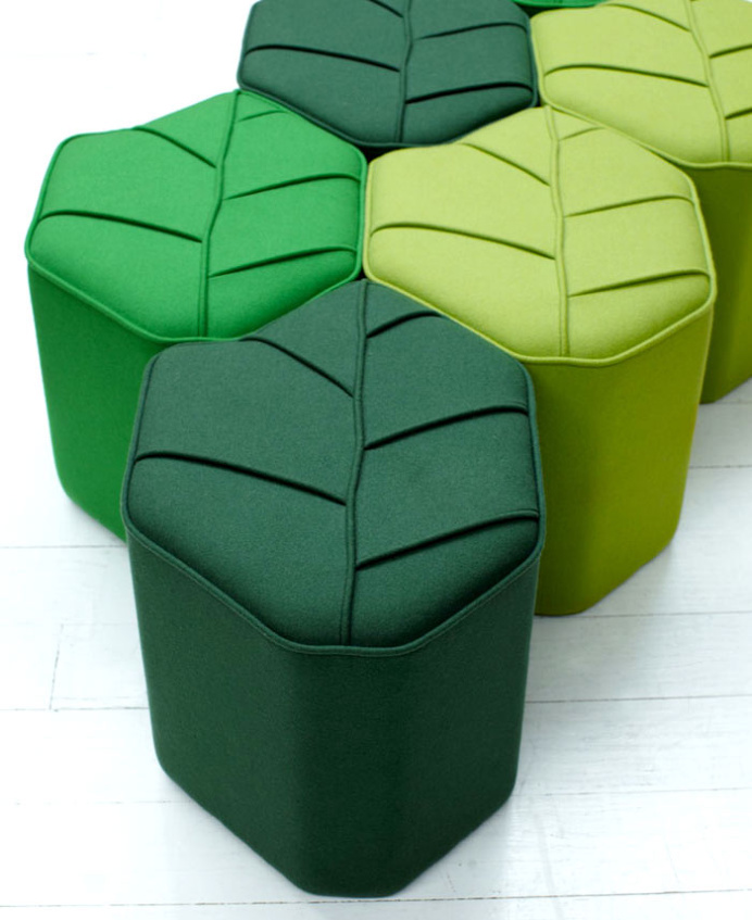 Leaf Seat Upholstered Pouf Design by Nicolette de Waart - #design, #furniture, #modernfurniture, design, furniture