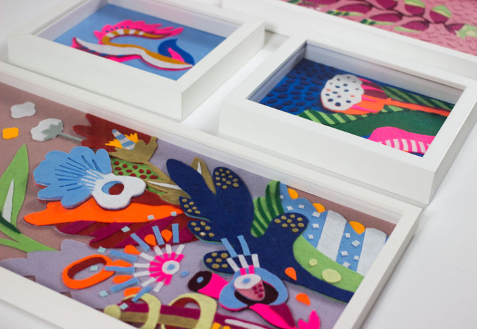 Tropicaliente series - by Lhama www.lhama.net #felt #art #lhama #handmade #flower #floral #tropical