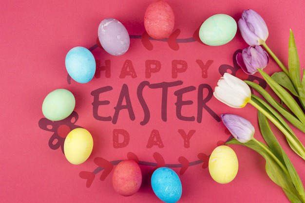 Happy easter day Free Psd. See more inspiration related to Flower, Mockup, Template, Leaf, Typography, Spring, Celebration, Happy, Font, Holiday, Mock up, Easter, Plant, Religion, Egg, Calligraphy, Lettering, Traditional, Blossom, Tulip, View, Up, Day, Top, Top view, Cultural, Tradition, Mock, Seasonal and Paschal on Freepik.