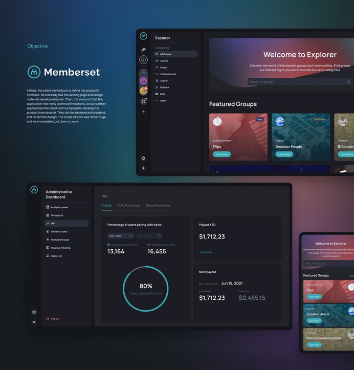 UX/UI Design for Memberset App