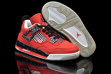 Kids Jordans"Toro Bravo" Shoes 4(IV) Nike Basketball Shoes Fire Red and White and Black #shoes