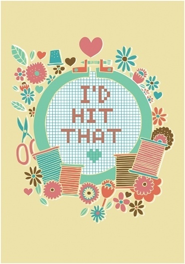 All sizes | Valentines: I'd Hit That | Flickr - Photo Sharing! #cross #illustration #vintage #stitch