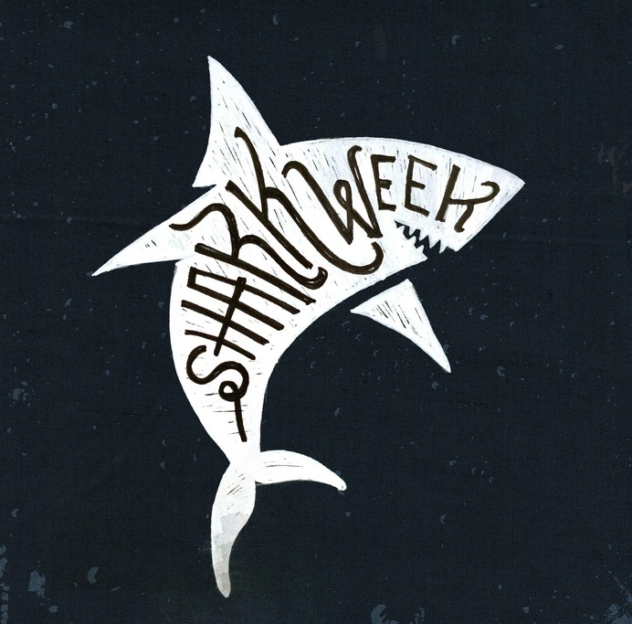 Shark Week #teeth #lettering #handlettering #water #doodle #sharkweek #type #graphic #texture #design #sharks #illustration #handtype #goodtype #blue #sketch #typography