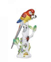 Parrot on tree stump. Meissen #Sets #Teasets #Porcelainsets #Antiqueplates #Plates #Wallplates #Figures #Porcelainfigurines #porcelain