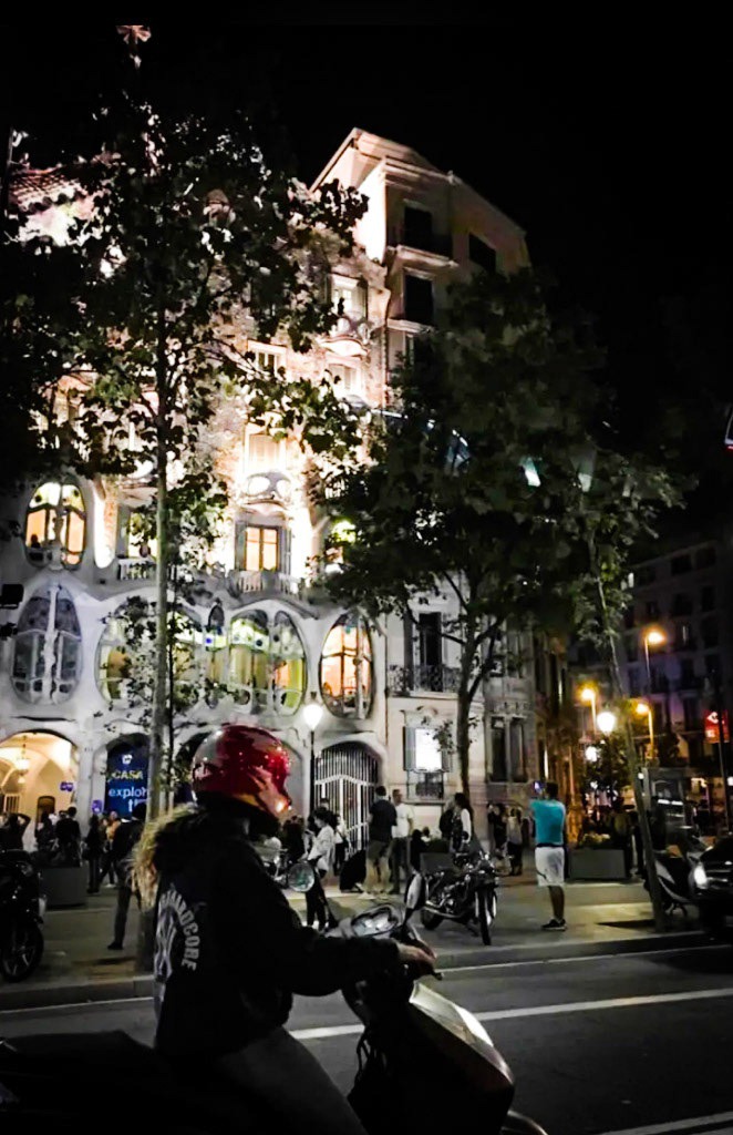Motorcyclist on a Barcelona Street